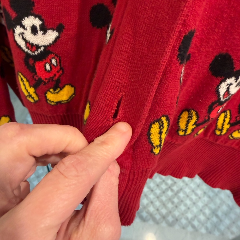 Red Disney Mickey Mouse button down cardigan 2xl - image 7